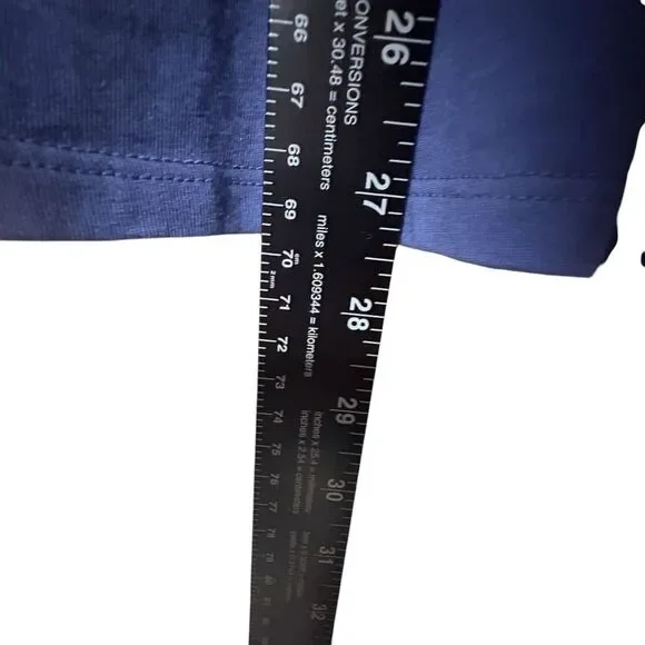 Chico's Smoked Yoke Notch Neck Smocked Tee Cotton Blend In Kensington Blue Sz 3 - Picture 5 of 6